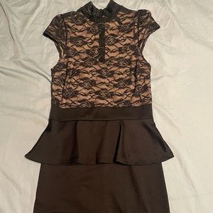 Large/medium black/nude peplum dress